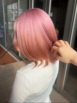 インク サカエ(inq sakae)&nbsp;ケアブリーチ2回/ピンク/ミディアム/ボブ/レイヤーカット