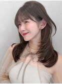 レイヤーワンカールダークパープルミルクブラウンナチュラル