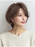 白髪ぼかし脱白髪染め似合わせショートボブ40代50代60代