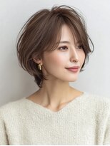 Heart's美人設計と白髪ぼかし専門店 青山表参道店 脱白髪染め/ショートヘア【ハーツ】&nbsp;白髪ぼかし脱白髪染め似合わせショートボブ40代50代60代