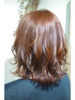 ポタム 東中野(potamu)&nbsp;ミディアムスタイルのオレンジヘア