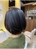グラデーション/ショートカット/前上がり/小顔/白髪染め/40代