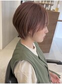 ピンクベージュ まとまるショート
