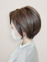 マム(hair dresser's Mum) 大人美人小顔ヘルシースタイルふんわりカール白髪ぼかし