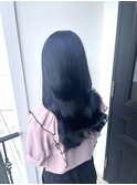 透明感ブルーブラック10代20代韓国風ブルージュダブルカラー