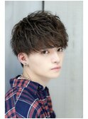 ソフトツーブロック無造作束感マッシュ刈り上げLIPPS