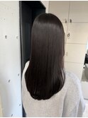 暗髪☆大人グレージュ×艶髪ストレート