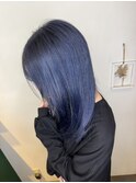レイヤーカット×ブルーブラック　before有
