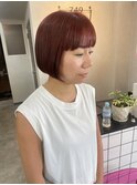 タッセルボブ×レッドカラー