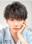 無造作シャドウ黒髪人気マッシュ