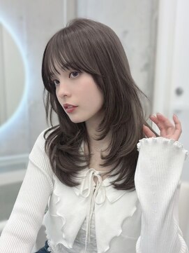 フォンズ(FONS) 透明感グレージュカラー/艶カラー/ロングレイヤー/ワンカール