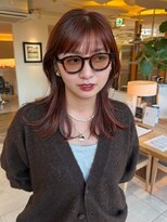 ビーチ(BEACH)&nbsp;ブリーチなしオレンジベージュ大人ミディアムヘア