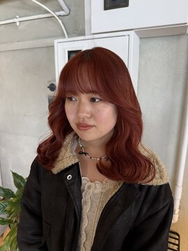 マジコ 原宿(Magico) ミディアム/オレンジ/ブリーチ/ダブルカラー/原宿