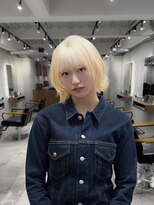 オルズ 渋谷(ALLZ)&nbsp;渋谷/ケアブリーチ/抜きっぱなしブロンド/ボブ/ダブルカラー