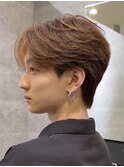 フェザーチックなセンターパート