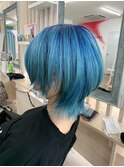 ■ウルフボブ【ブルーグラデーション】