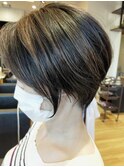 ショートボブ髪質改善白髪ぼかしバレイヤージュハイライト