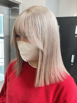 ベレーザシェルト(Beleza scelto) 4467ホワイトアッシュニュアンスカラーワンホンヘアぱっつん前髪