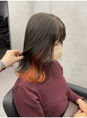 インナーカラー イヤリングカラー インナーオレンジ