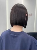 イメチェン外ハネボブ美髪ワイドバングミディアム縮毛矯正ボブ