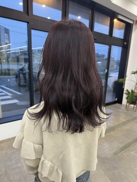 ノートエートル 西金沢(Nought etre) 20代/30代/ブリーチ無しカラー/ピンクラベンダー/ツヤ髪スタイル