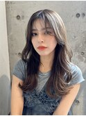 透明感ベージュ×顔まわりレイヤー