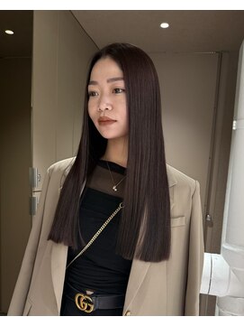 メゾンマイル 恵比寿(maison mile) #ブリーチなしダブルカラー#ワインレッド#ボルドーカラー#前髪