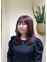 シアン 栄店(CYAN.)&nbsp;ブリーチなし明るめベースでレッドブラウン×layer cut