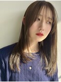 自然な縮毛矯正×オリーブカラー
