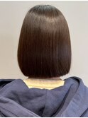 髪質改善トリートメント ブラウンカラー 丸みボブ 艶髪 30代