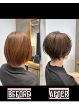 アルトル 池袋2nd(altru)&nbsp;◇大人40代50代60代ショートボブ丸みショート白髪ぼかし