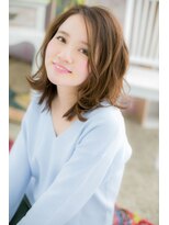 ミック ヘアアンドメイク アップ 駒込店(miq Hair&Make up)&nbsp;大人カジュアル♪アシンメトリー暖色系カラーふわミディ