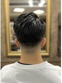 似合わせアップバング7：3パート×フェードスタイル　<理容室>