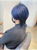 【和田寧々】ウルフカット/ネイビーカラー