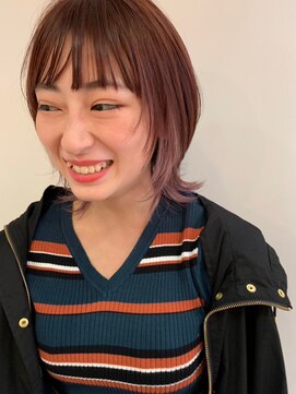 TJ天気予報 3t 日進店 ショートウルフ/インナーカラー ピンク