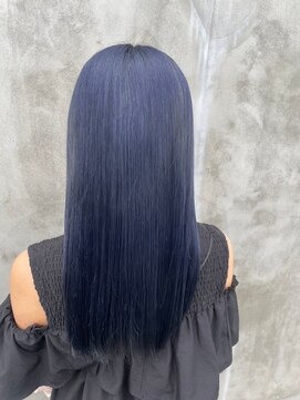 グランデュール 藤枝店(GRANDEUR) ブルーブラック/ブルー/ダブルカラーインナーカラーケアブリーチ