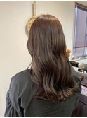ダークグレージュ大人かわいい韓国ウェーブ艶カラー20代30代40代