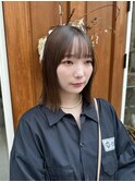 ぷつっとボブ　ブリーチなし　ベージュ