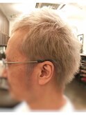メンズショートカット、ハイブリーチによる透明感ヘア