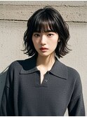 マッシュウルフボブパーマミルクティーベージュシルバーアッシュ