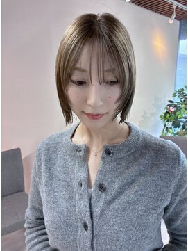 アペロ 柏(Apero) ブリーチ/オリーブベージュ/ボブ/レイヤーカット/柏美容室