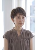 ベリーショート/顔周りレイヤー/前髪あり/大人女性/50代