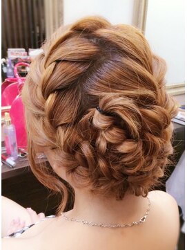 グラス 春吉1号店(glass) 編み込みルーズ系アップ