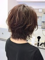ミッテル(mittell)&nbsp;ミディアムヘア毛先パーマことりベージュ黒髪ウォーターフォール