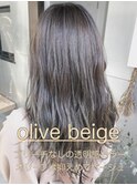 オリーブベージュ×セミロング
