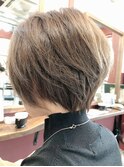 40代大人女性ハイライト艶ショートボブ【Ruufus恵比寿渋谷】3159