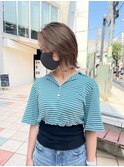 ホワイトグレージュ コンマヘア くすみブルー ダークアッシュ