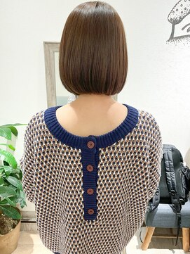 ラミエ バイ メルト 吉祥寺(lamie by melt) "久保田"ボブカットオリーブベージュ透け感カラーまとまるボブ