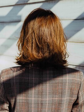 エクファ ヘア リゾート 大津 瀬田店(ex-fa hair resort) 黒髪グレージュレイヤーロング前髪パーマ