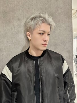 エアー 青山(AIR) メンズショートホワイトシルバーハイトーンカラー